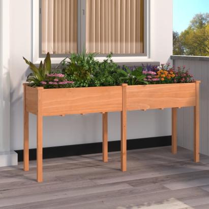 Jardinieră cu căptușeală, maro, 161x45x76 cm, lemn masiv brad GartenMobel Dekor