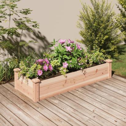 Strat de grădină înălțat cu căptușeală, 120x45x25 cm, lemn brad GartenMobel Dekor