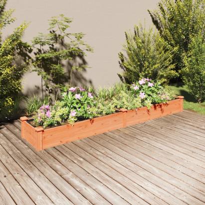 Strat grădină înălțat cu căptușeală maro 240x45x25 cm lemn brad GartenMobel Dekor