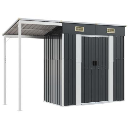 Șopron grădină acoperiș extins, antracit 277x110,5x181 cm, oțel GartenMobel Dekor