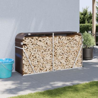 Suport pentru bușteni, maro, 180x45x100 cm, oțel galvanizat GartenMobel Dekor