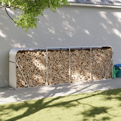 Suport pentru bușteni, argintiu, 300x45x100 cm, oțel galvanizat GartenMobel Dekor