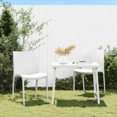 Scaune de grădină, 2 buc., alb, 50x46x80 cm, polipropilenă GartenMobel Dekor