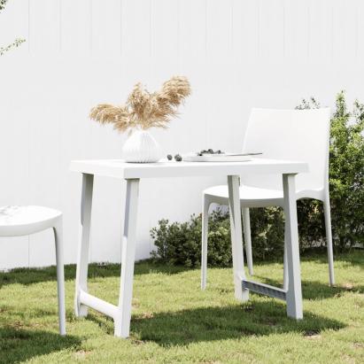 Masă pentru camping, alb, 79x56x64 cm, PP aspect lemn GartenMobel Dekor