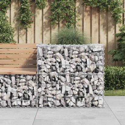 Coș gabion, argintiu, 70x70x65 cm, fier galvanizat GartenMobel Dekor