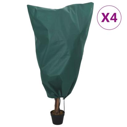 Huse de fleece pentru plante cu șnur 4 buc 70 g/m² 0,8x0,8 m GartenMobel Dekor