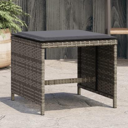 Scaune de grădină cu perne, 4 buc. gri 41x41x36 cm poliratan GartenMobel Dekor