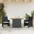 Set bistro cu perne, 3 piese, negru, poliratan GartenMobel Dekor
