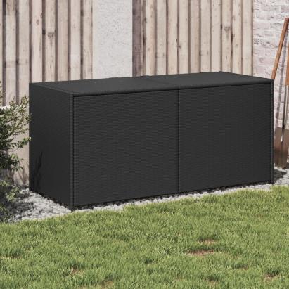Ladă de depozitare pentru grădină, negru, 283 L, poliratan GartenMobel Dekor