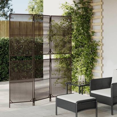 Separator de cameră cu 3 panouri, maro, poliratan GartenMobel Dekor