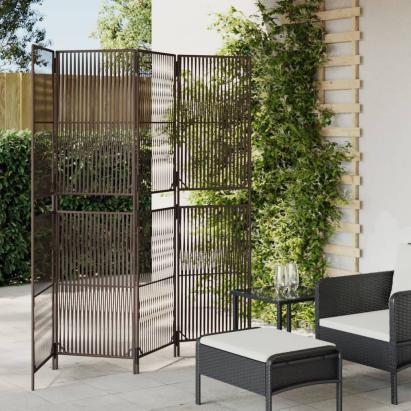 Separator de cameră cu 4 panouri, maro, poliratan GartenMobel Dekor