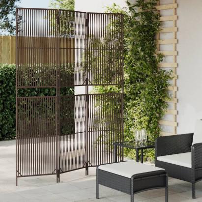 Separator de cameră cu 3 panouri, maro, poliratan GartenMobel Dekor