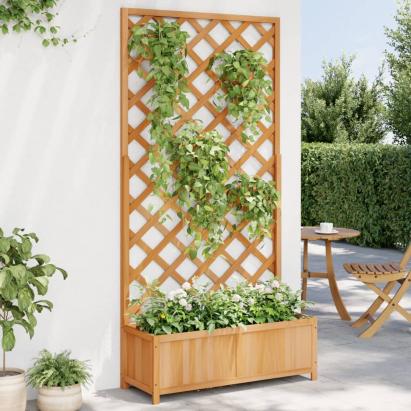 Jardinieră cu spalier, maro, lemn masiv de brad GartenMobel Dekor