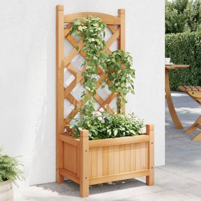 Jardinieră cu spalier, maro, lemn masiv de brad GartenMobel Dekor