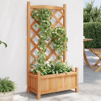 Jardinieră cu spalier, maro, lemn masiv de brad GartenMobel Dekor