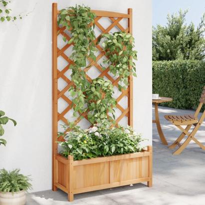 Jardinieră cu spalier, maro, lemn masiv de brad GartenMobel Dekor