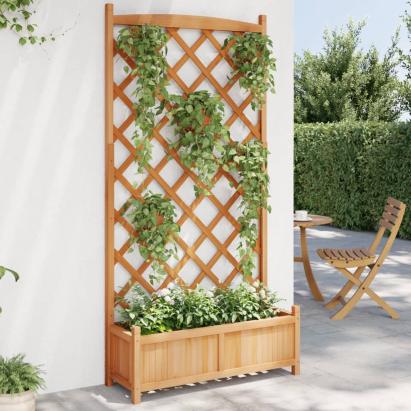 Jardinieră cu spalier, maro, lemn masiv de brad GartenMobel Dekor