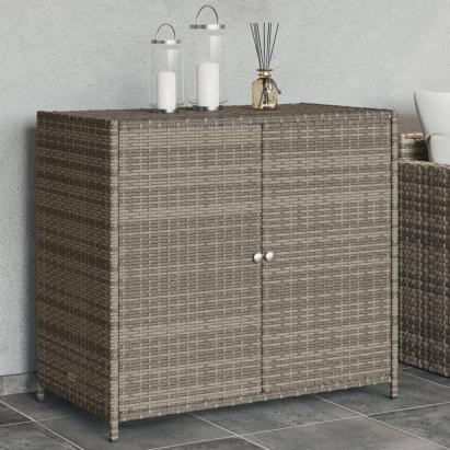 Dulap depozitare de grădină, gri, 83x45x76 cm, poliratan GartenMobel Dekor