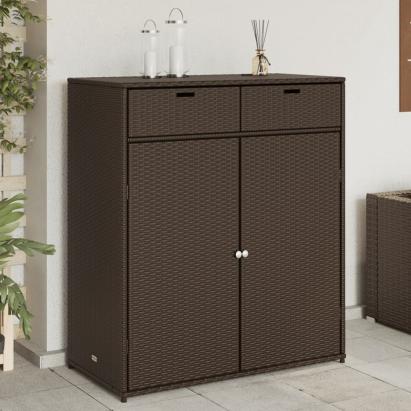 Dulap depozitare de grădină, maro, 105x55x113 cm, poliratan GartenMobel Dekor