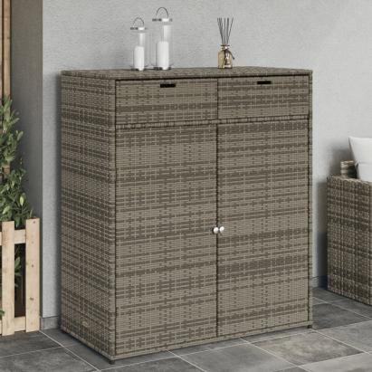 Dulap depozitare de grădină, gri, 105x55x113 cm, poliratan GartenMobel Dekor