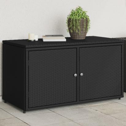 Dulap depozitare de grădină, negru, 110x55x60,5 cm, poliratan GartenMobel Dekor