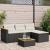 Set mobilier de grădină cu perne, 3 piese, negru, poliratan GartenMobel Dekor