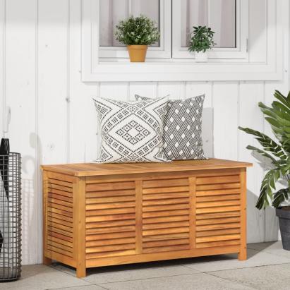 Ladă depozitare grădină cu grilaj 113x50x56cm lemn masiv acacia GartenMobel Dekor