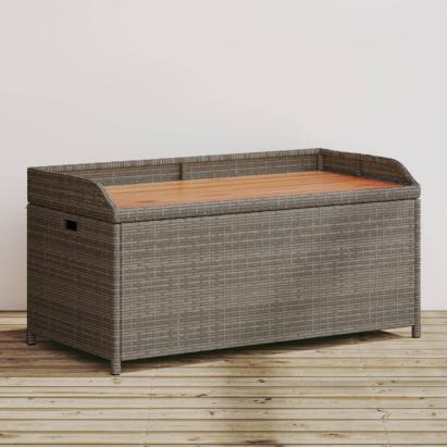 Bancă de grădină, gri, 100x50x52 cm, poliratan și lemn acacia GartenMobel Dekor