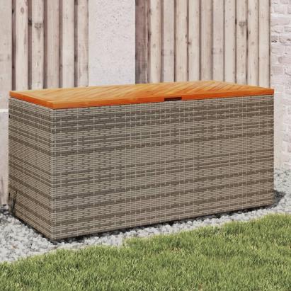 Ladă depozitare grădină gri 110x50x54 cm lemn acacia poliratan GartenMobel Dekor