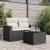 Masă de grădină cu blat din sticlă, negru 55x55x37 cm poliratan GartenMobel Dekor