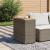 Masă laterală de grădină blat lemn gri 58x27,5x55 cm poliratan GartenMobel Dekor