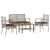 Set mobilier de grădină cu perne, 4 piese, gri, poliratan GartenMobel Dekor