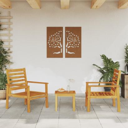 Canapele de grădină, 2 buc., 66,5x65x81 cm, lemn masiv acacia GartenMobel Dekor