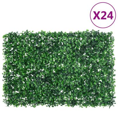 Gard din frunze de arbust artificiale, 24 buc. verde 40x60 cm GartenMobel Dekor