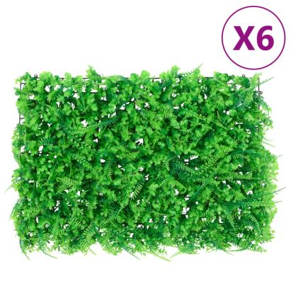 Gard din frunze de ferigă artificiale, 6 buc., verde, 40x60 cm GartenMobel Dekor