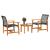 Set mobilier bistro, 3 piese, poliratan negru/lemn de acacia GartenMobel Dekor