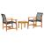 Set mobilier bistro, 3 piese, poliratan negru/lemn de acacia GartenMobel Dekor