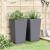 Jardiniere de grădină, 2 buc., gri, 32,5x32,5x57 cm, PP GartenMobel Dekor