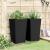 Jardiniere de grădină, 2 buc., negru, 32,5x32,5x57 cm, PP GartenMobel Dekor