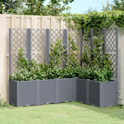 Jardinieră de grădină cu spalier, gri, 160x120x140 cm, PP GartenMobel Dekor