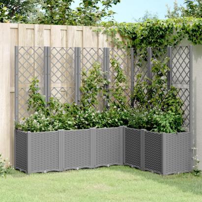 Jardinieră de grădină cu spalier gri deschis 160x120x140 cm PP GartenMobel Dekor