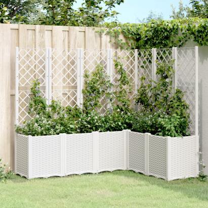 Jardinieră de grădină cu spalier, alb, 160x120x140 cm PP GartenMobel Dekor