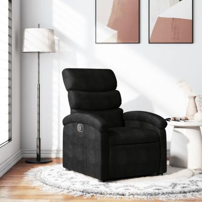 Fotoliu rabatabil, negru, material textil GartenMobel Dekor