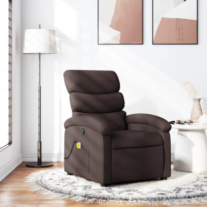 Fotoliu de masaj rabatabil, maro închis, material textil GartenMobel Dekor
