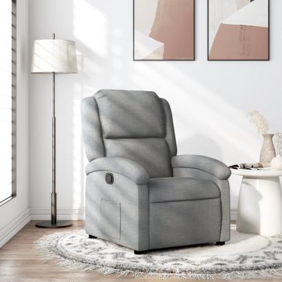 Fotoliu rabatabil, gri deschis, material textil GartenMobel Dekor