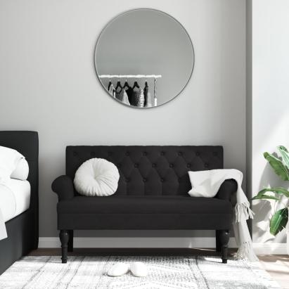 Bancă cu spătar, negru, 120x62x75,5 cm, textil GartenMobel Dekor