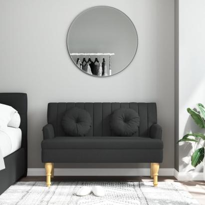 Banchetă cu perne, negru, 113x64,5x75,5 cm, textil GartenMobel Dekor
