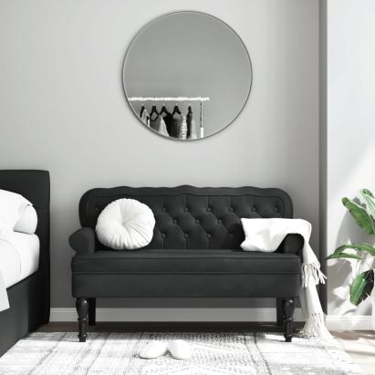 Banchetă cu spătar, negru, 119,5x64,5x75 cm, catifea GartenMobel Dekor