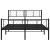 Cadru pat metalic cu tăblie de cap/picioare, negru, 140x190 cm GartenMobel Dekor