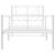 Cadru de pat metalic cu tăblie de cap/picioare, alb, 100x200 cm GartenMobel Dekor